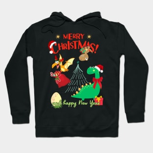 Merry Christmas among dinosaurs Hoodie